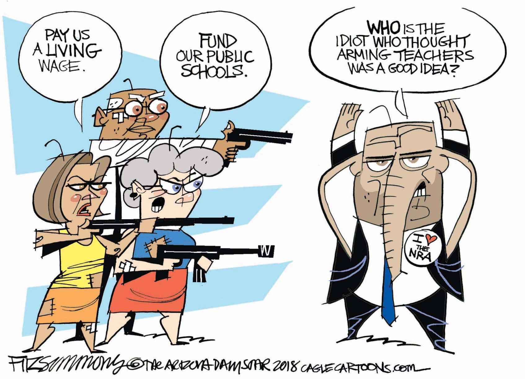 Daily Fitz Cartoon: Armed Teachers